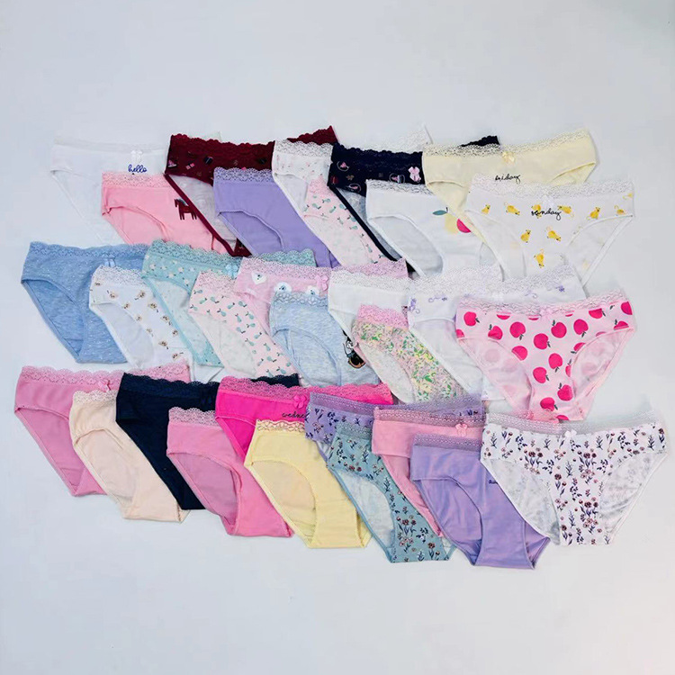 Polish Single Small Medium Large Girls Cotton Triangle Panties Student Comfortable Underwear Small Girl Underpants Children's Shorts 