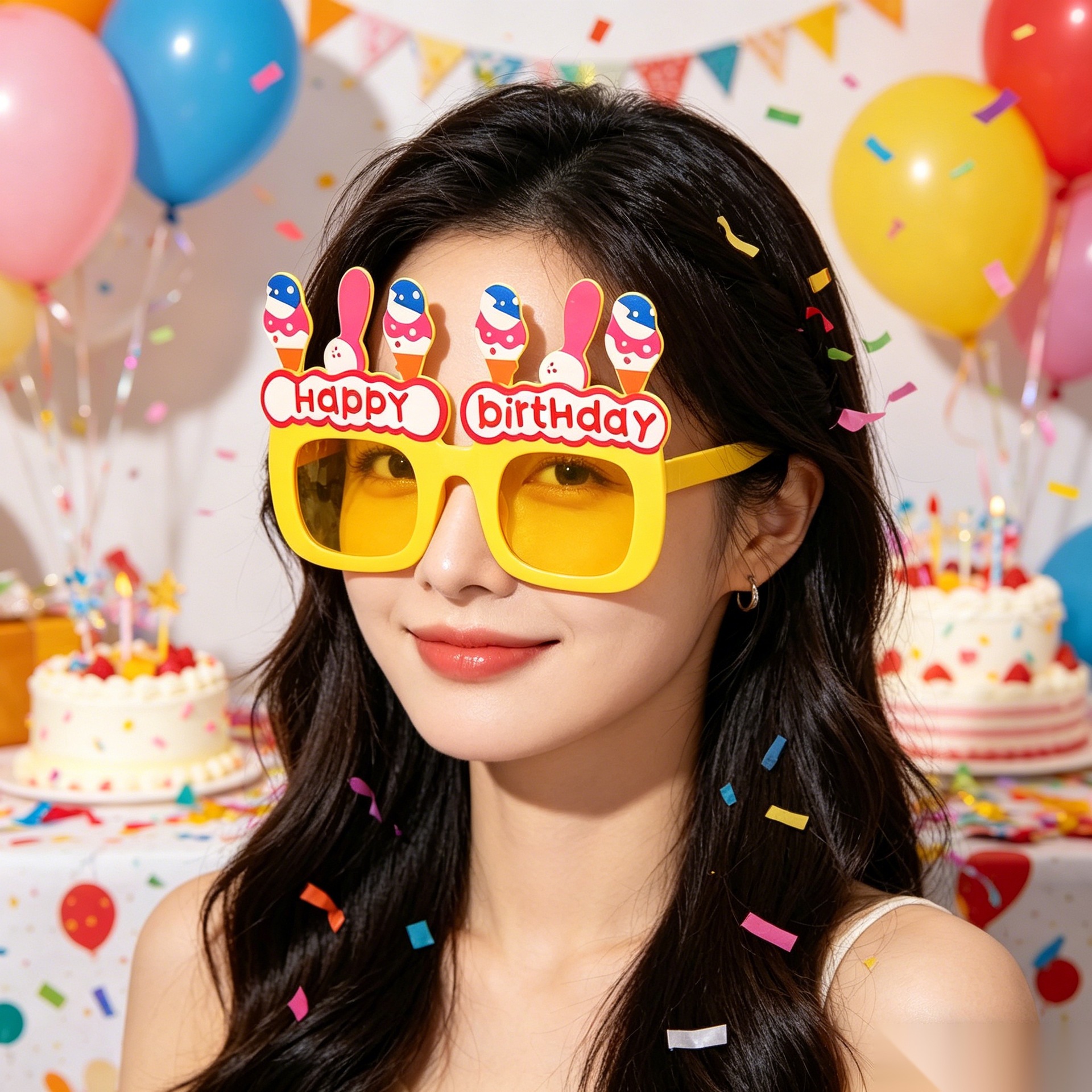 Cumpleaños temático fiesta gafas extrañas feliz cumpleaños pastel vela gafas de diseño de cumpleaños accesorios de fotos