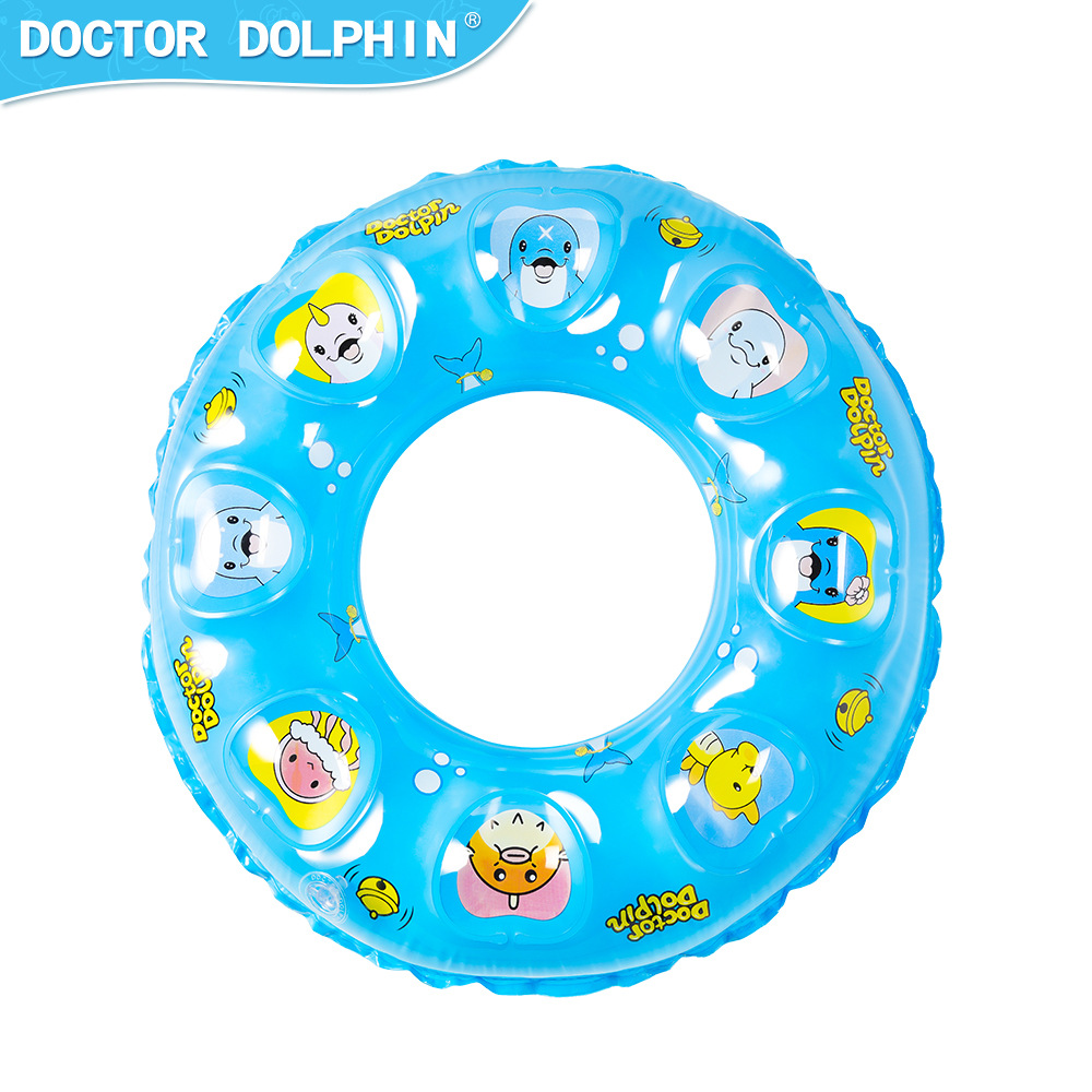 Doctor Dolphin | Anillo de natación inflable para niños Anillo de cristal inflable Doble capa garantiza más tranquilidad Anillo de natación para niños inflable