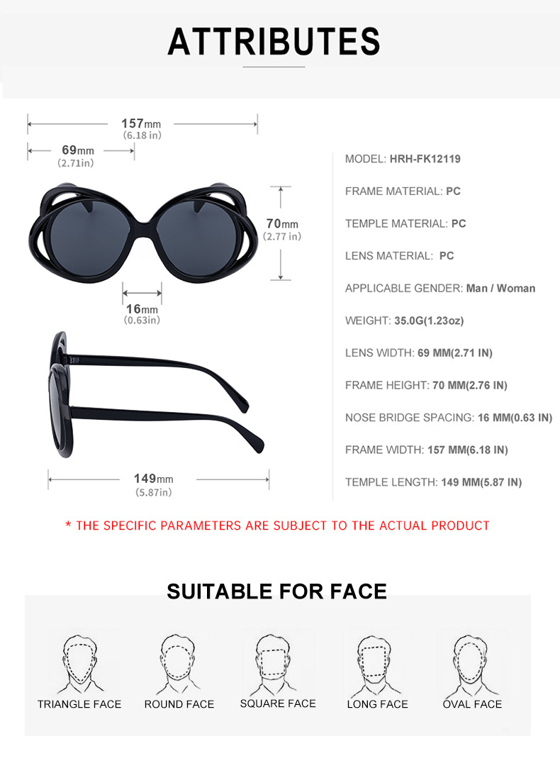 Oval Frame Sunglasses For Women Personalized Hollow Design_voghion.com