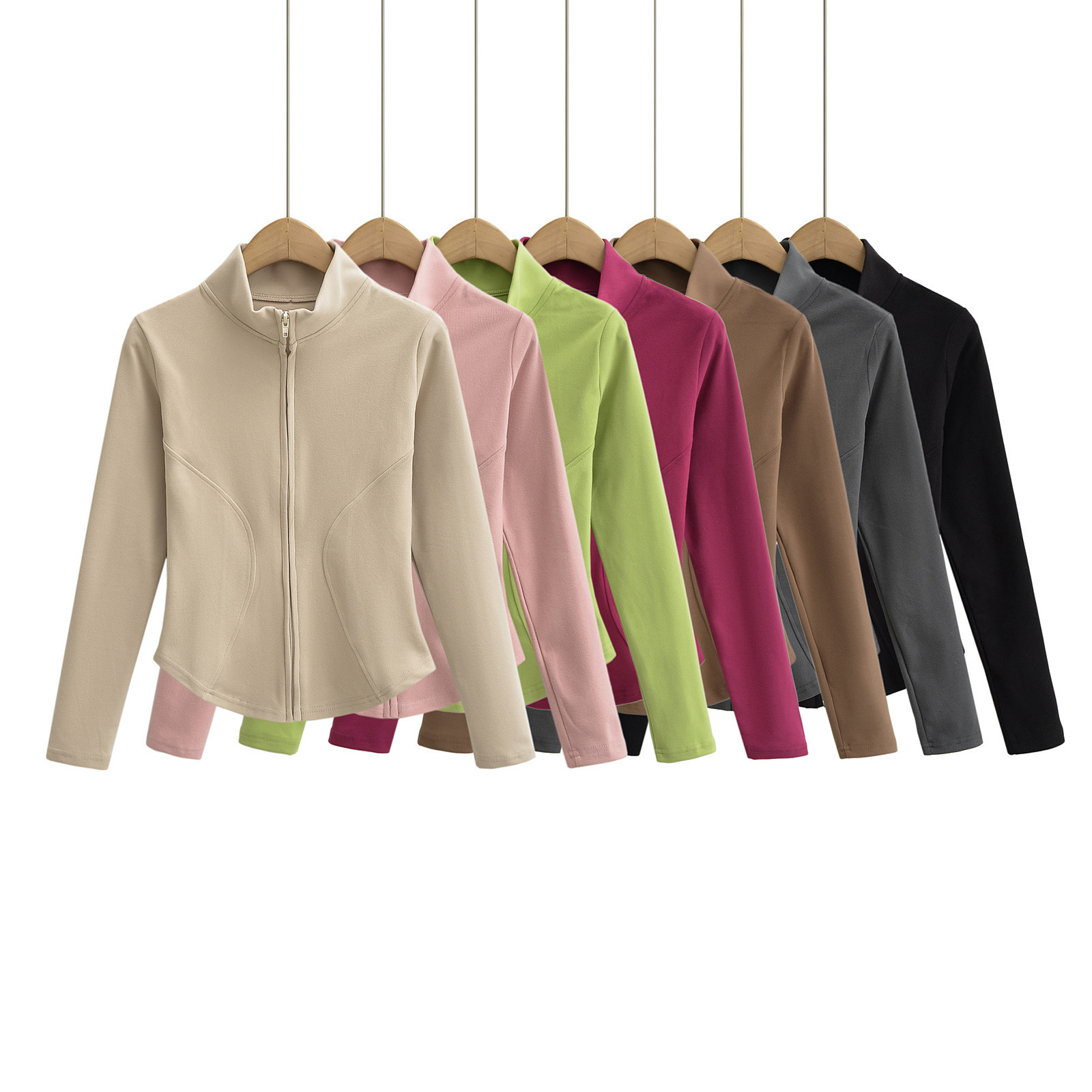 Spring fashionable long-sleeve with zipper