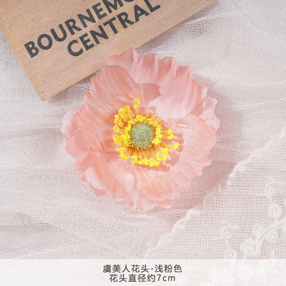 XC-양귀비 꽃 머리-가벼운 핑크