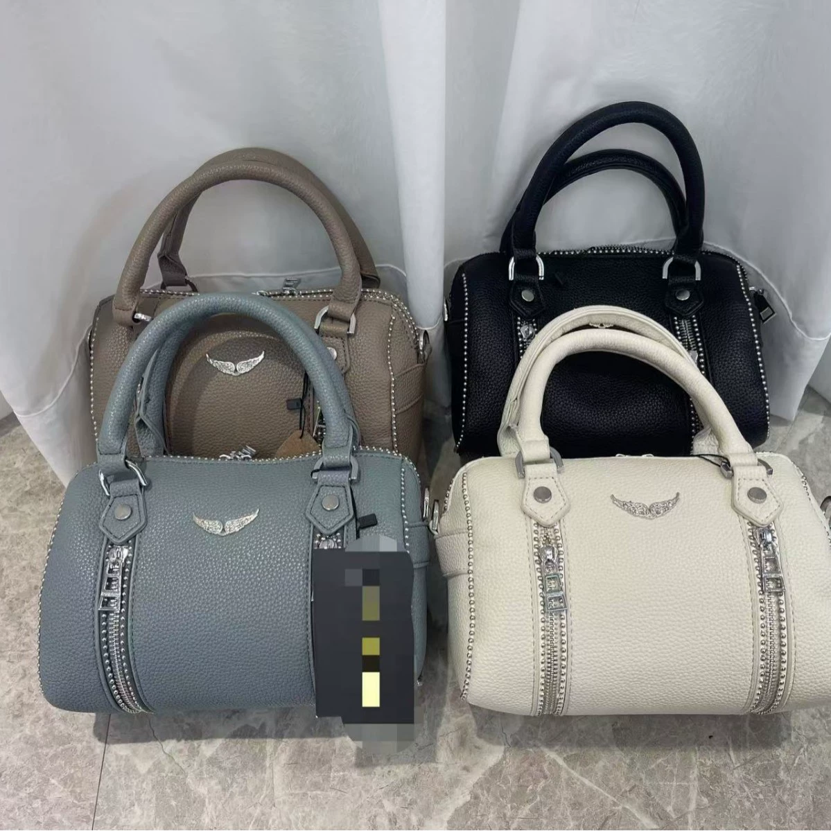 Плечевая сумка из экокожи (PU), черная, компактная 22×11,5×14 см, модель 2024
