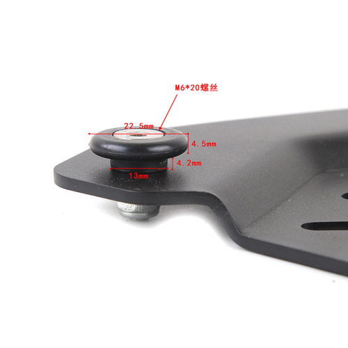 Universal aluminum alloy tail box for motorcycles, T-shaped tail box buckle, stamped quick-release base plate, silent wear-resistant plastic mat