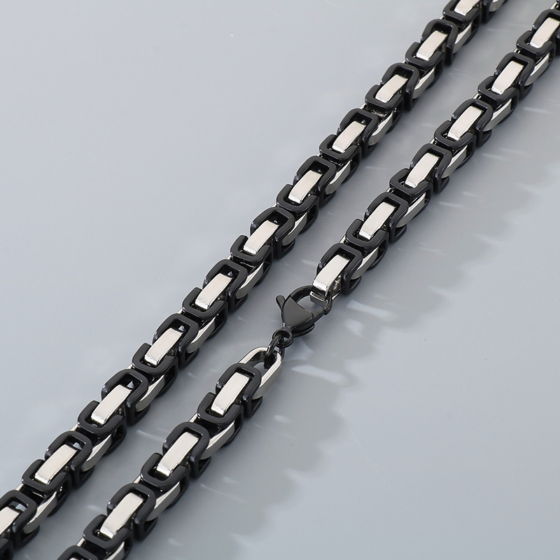 Byzantine Emperor Chain Necklace For Men In Stainless Steel_voghion.com
