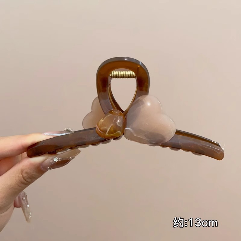 Temperamento de alto nivel amor agarrar clip de cabello de niñas más clip de tiburón detrás de la cabeza de un disco grande clip de cabello tocado