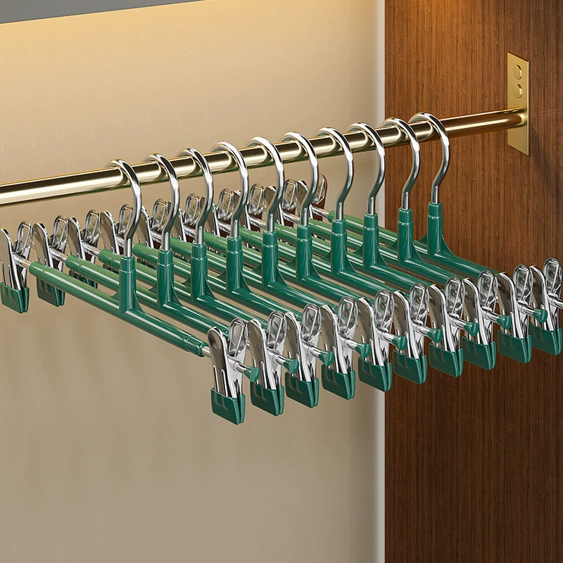 Модернизированный толстый зажим для брюк без шрамов Премиум из нержавеющей стали погружен в пластик для брюк для хранения вешалка для сушки носки зажим для оптовых продаж