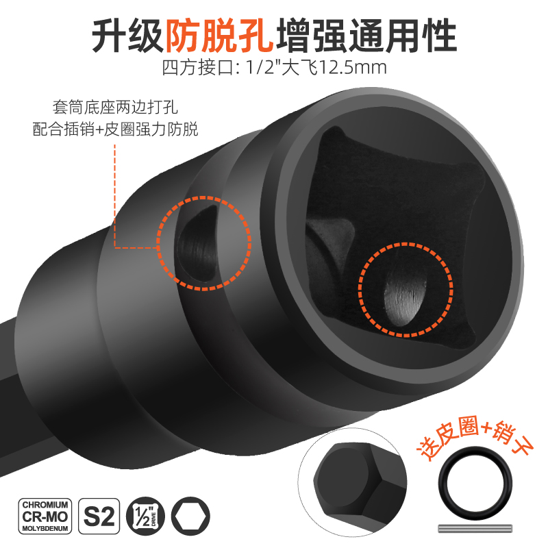 3YV51/2内六方加长批头套筒内六角套筒电动扳手超硬旋具套筒150长