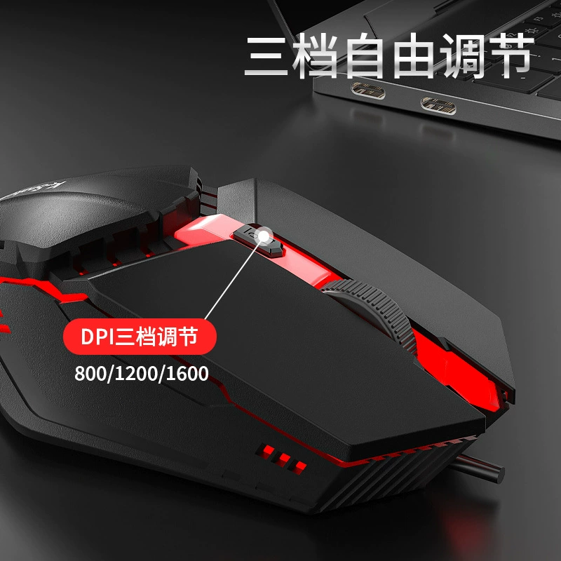 Проводная игровая мышь K-Snake M11, RGB подсветка, 3 уровня DPI, эргономичная USB мышь для ПК