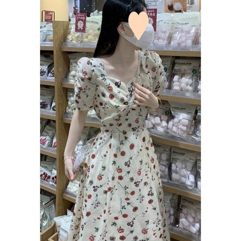 Элитное летнее платье больших размеров с цветочным принтом и воротником, новинка 2025 года