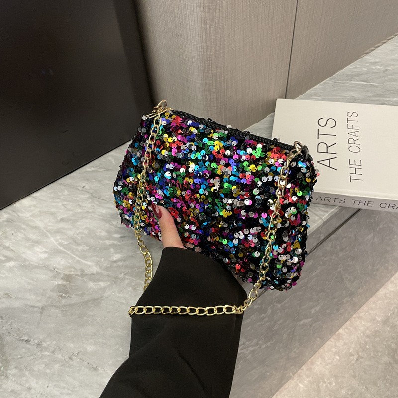 Personalized Sequin Small Bag for Women 2025 New Niche Texture Single Shoulder Crossbody Bag Elegant Simple Chain Small Square Bag Personalized Sequin Small Bag for Women 2025 New Niche Texture Single Shoulder Crossbody Bag Elegant Simple Chain Small Square Bag