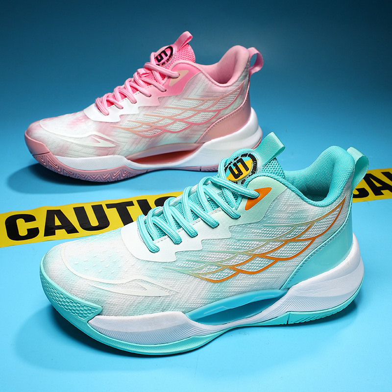 Zapatos de baloncesto de fricción sonora de verano, zapatos de malla transpirables, zapatos deportivos casuales de luz nocturna para hombres, zapatos de moda para hombres