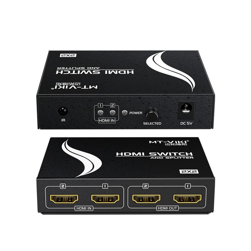 Коммутационный распределитель HDMI высокой четкости Maito Weishi с 2 входами и 2 выходами, с дистанционным управлением, коммутационный делитель MT-HD2-2