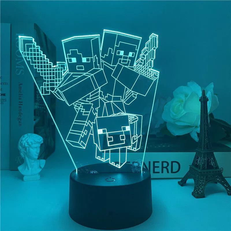 Night light for boys, lantern for bed, lamp, 3D
