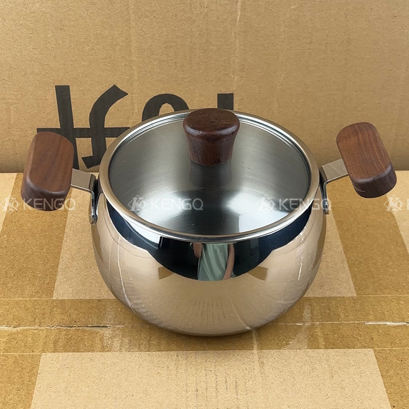 [Exportación a Alemania] 316 olla de leche de acero inoxidable cocina de inducción suplemento alimenticio para bebés olla de leche caliente olla de sopa pequeña de dos oídos