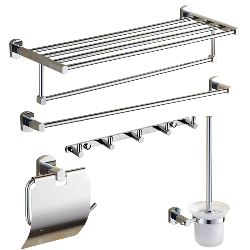 Bathroom All-Copper Towel Rack Set Bathroom Towel Rack Towel Bar Hardware Pendant Wholesale Toilet Storage Rack