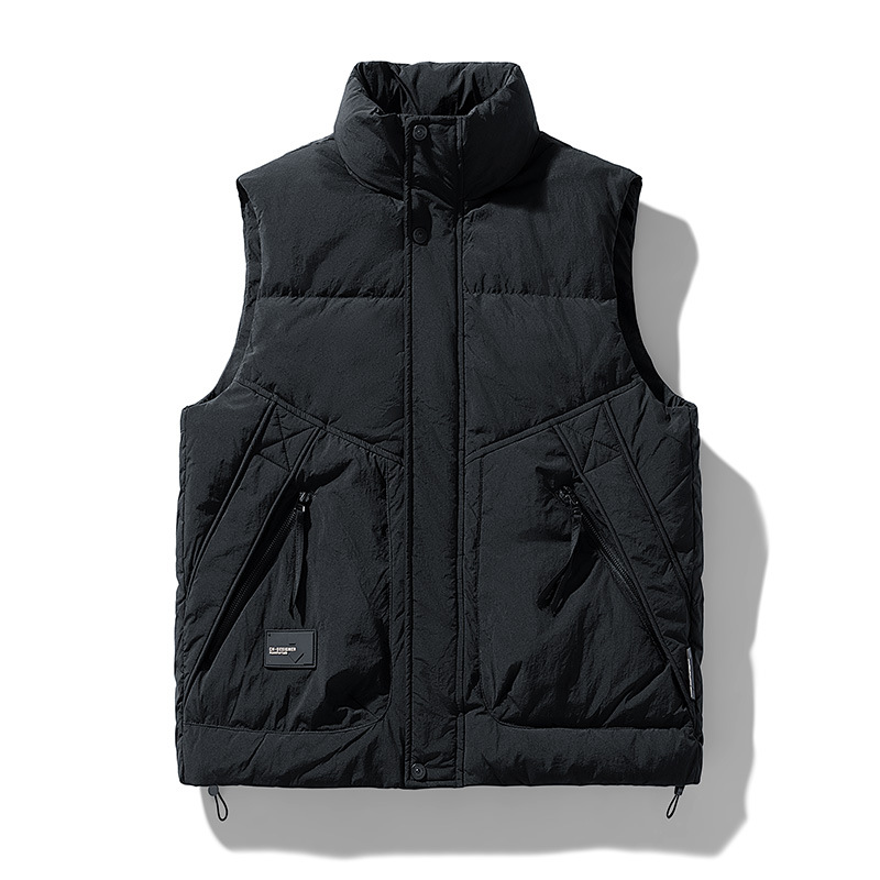 2025 nuevo chaleco de plumón marca de moda hombre y mujer ropa transfronteriza abrigo de cuello vertical pareja chaleco de bolsillo para hombre image 7