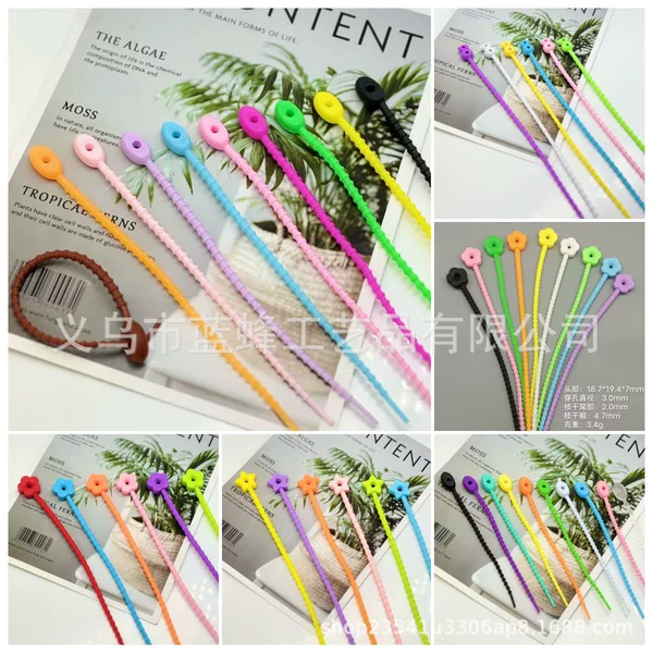 Cross-Border DIY Handmade Silicone Cable Tie Jewelry Accessories Doll Keychain Lanyard Data Cable Storage Winder