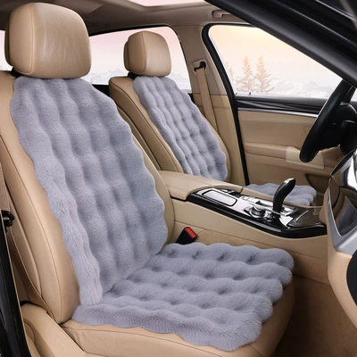 Seat cushion, seat cover, for Winter - light-gray-1-single-seat-1-backrest-bubble-plush