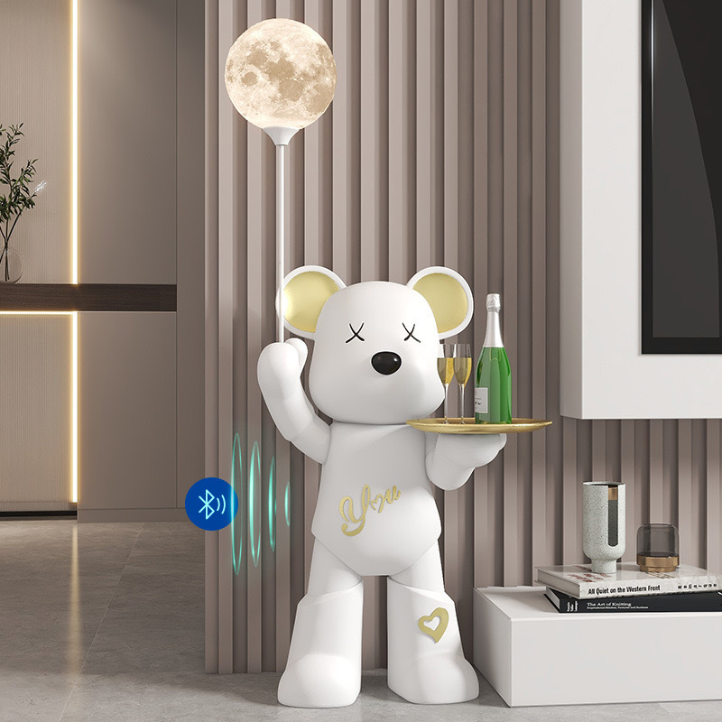 Violence Bear Moon Lamp Storage Floor Large Ornaments TV Cabinet Side Sofa Bedroom Hall Office Decorations
