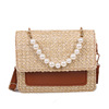 Woven straw trend handheld fashionable shoulder bag from pearl one shoulder, 2021 collection, wholesale