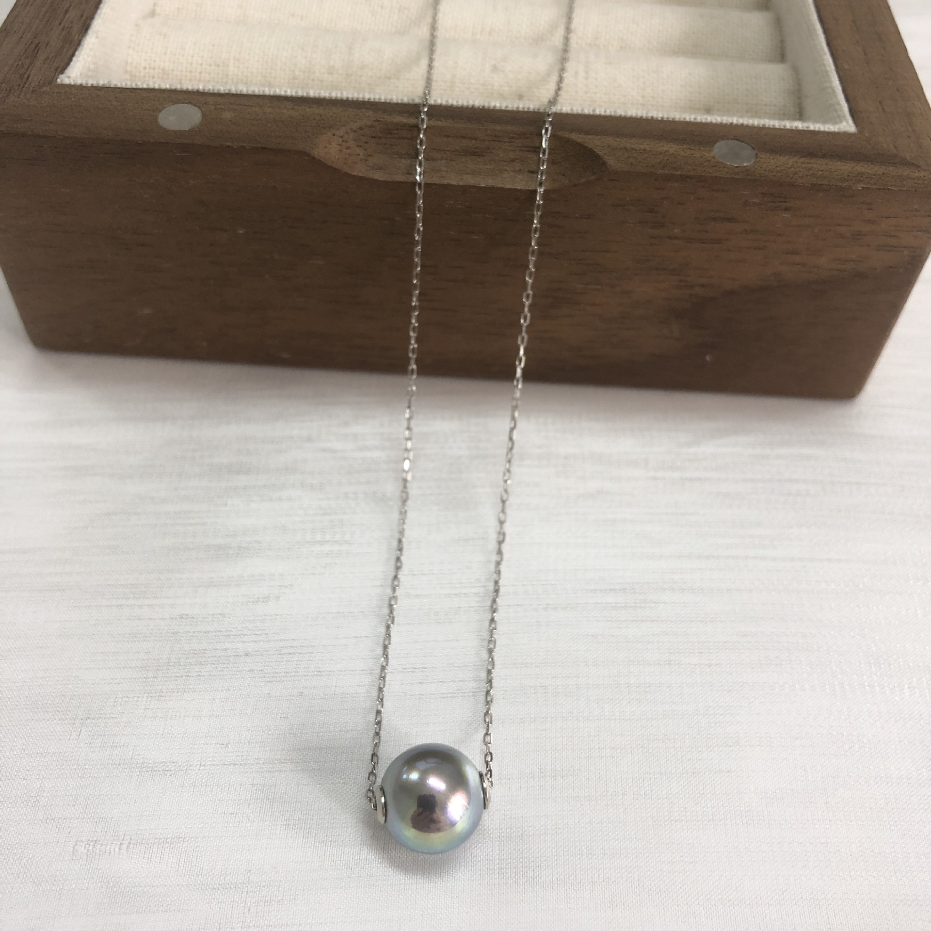 6g Weight Freshwater Pearl Sterling Silver Geometric Pendant Necklace