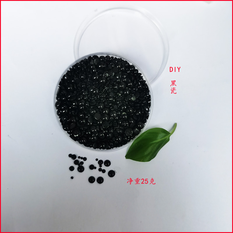 블랙 뷰티 도자기 네일 아트 액세서리 플랫 하단 다이아몬드 스팟 온도 저항 진주 DIY 상자 곡물 교육 장난감 액세서리