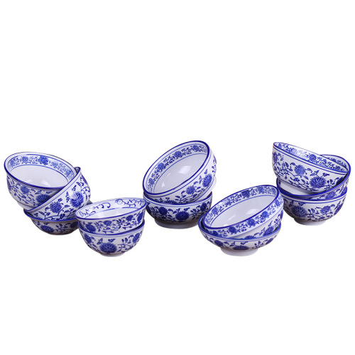 Chinese blue and white porcelain rice bowl hotel specialty bowl home creative bowl small soup bowl 4 inches 4.5 inches 5 inches restaurant use bowl