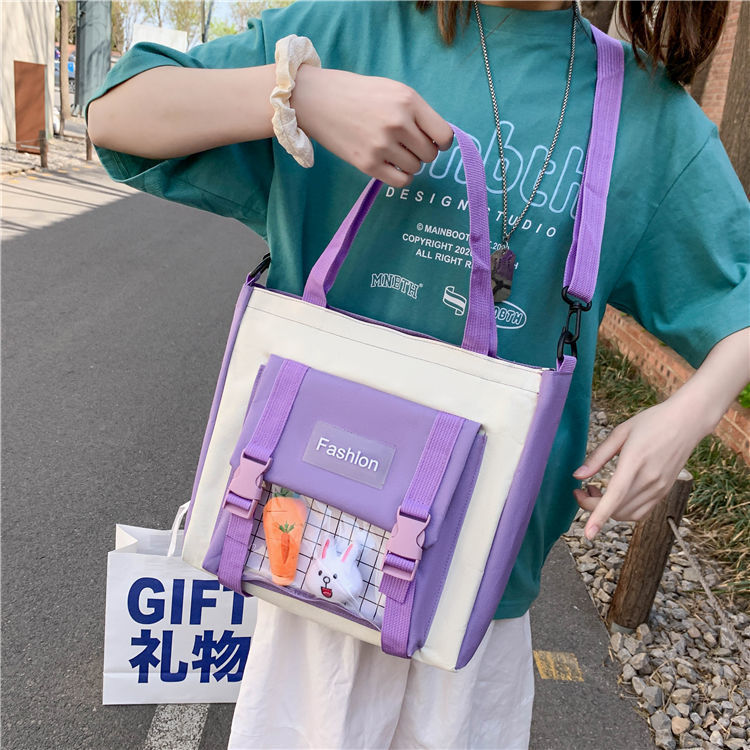 新款书包女小学初中高中生时尚大容量轻便可爱简约百搭校园单肩包|ms