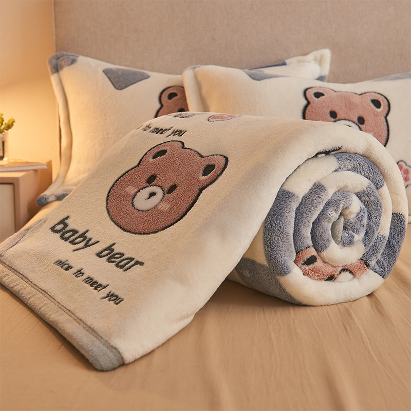 Blanket Coral Fleece Cover Blanket Flannel Blanket Cartoon Sofa Blanket Single Bed Sheet Single Air Conditioning Nap Blanket Quilt