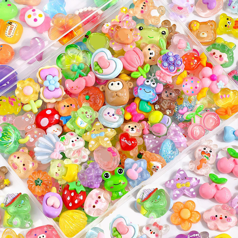 Crystal Cartoon Resin DIY Small Accessories Fine Glitter Crystal Transparent Popular Jewelry Cream Glue Hair Accessories Mobile Phone Case Handmade Products