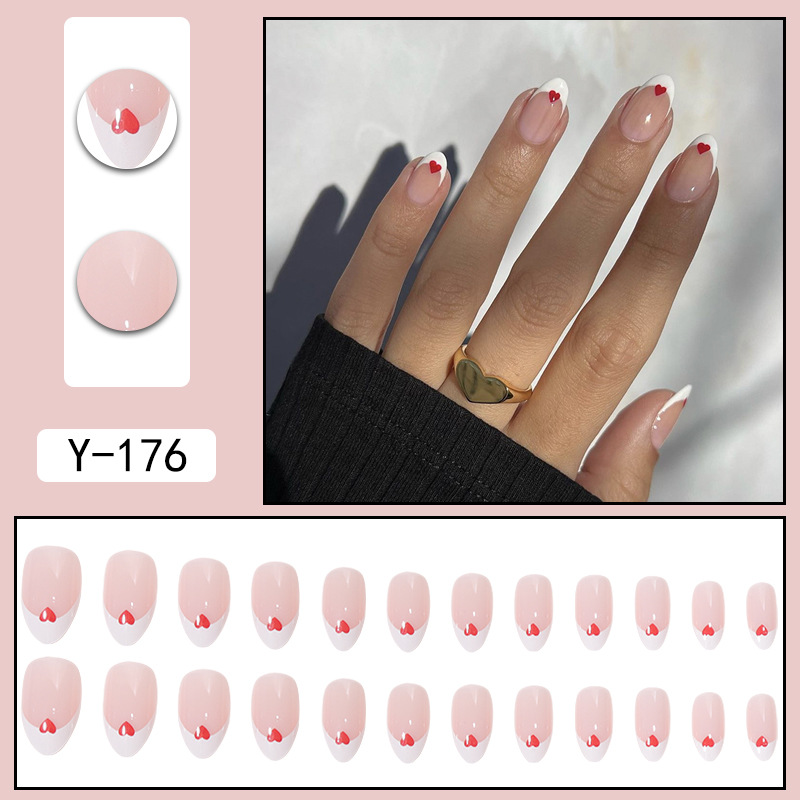 Color Block Pattern Elegant Retro Classic Style Color Block Plastic Nail Patches 1 Set