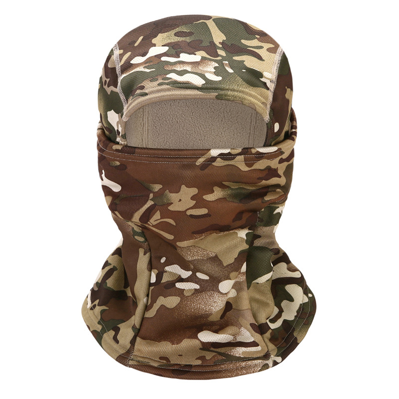 Nuevo camuflaje vellón sombrerería máscara de equitación al aire libre montañismo sombrero a prueba de frío protección solar sombra solar máscara caliente de secado rápido