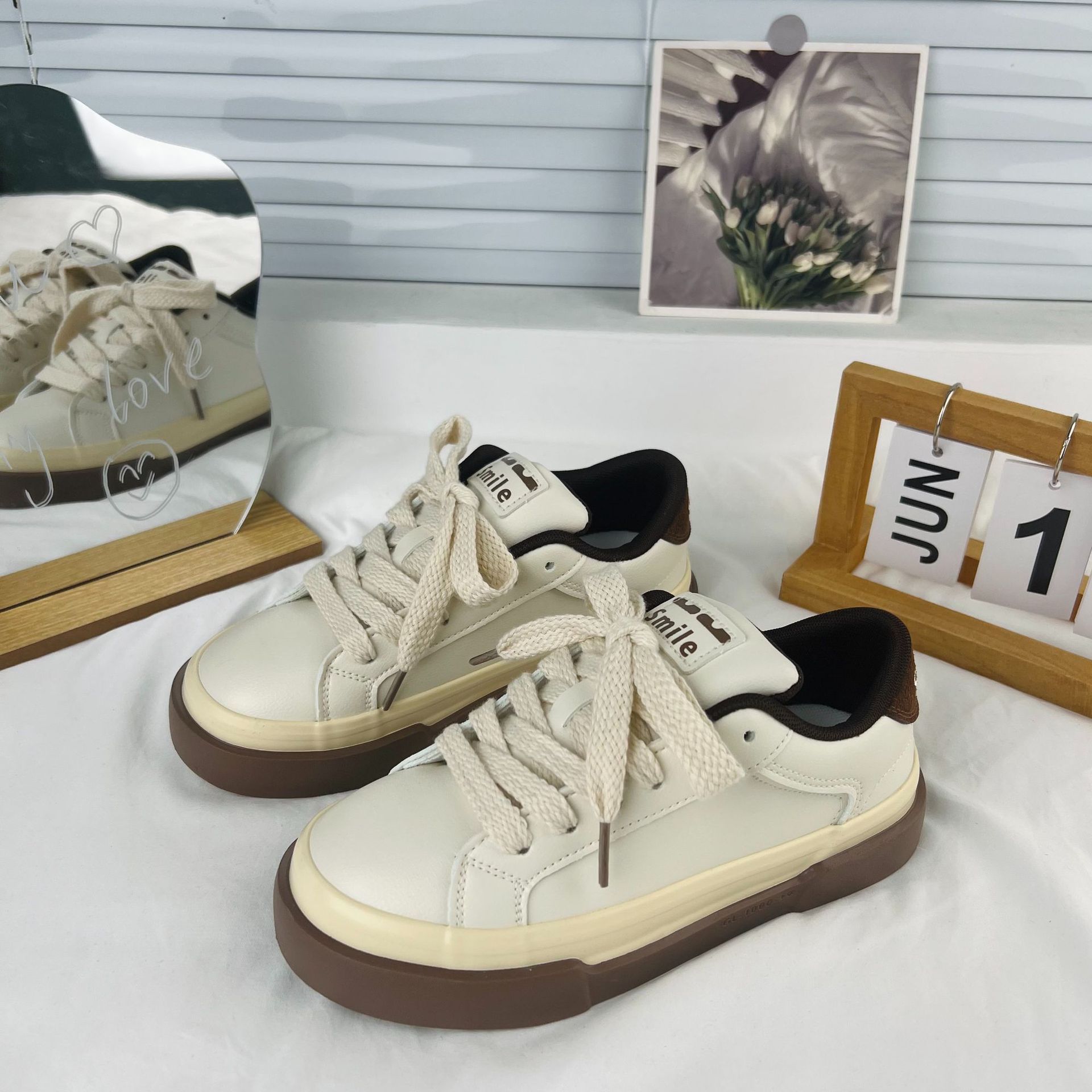 Original .. | Lin Ayi color matching nicho zapatos mujeres ins versátil pareja casual retro zapatillas de lona moda