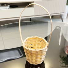 仿藤小竹篮迷你小花篮家用摆件装饰品藤编篮子零食糖果篮礼物小号