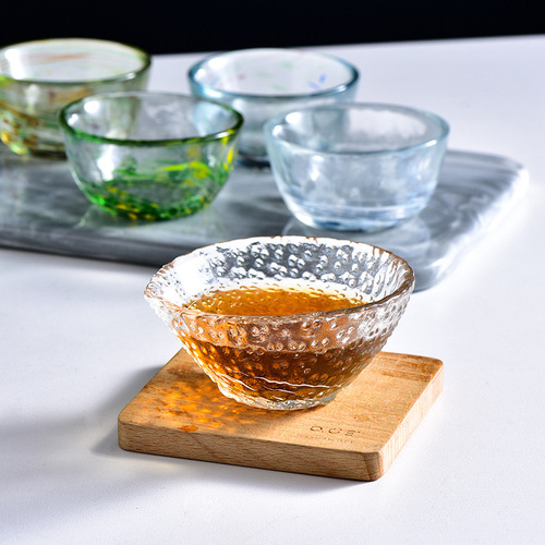 Grape wine glass small size glass with spots clear Sake cup Korean Soju cup colored glass teacup