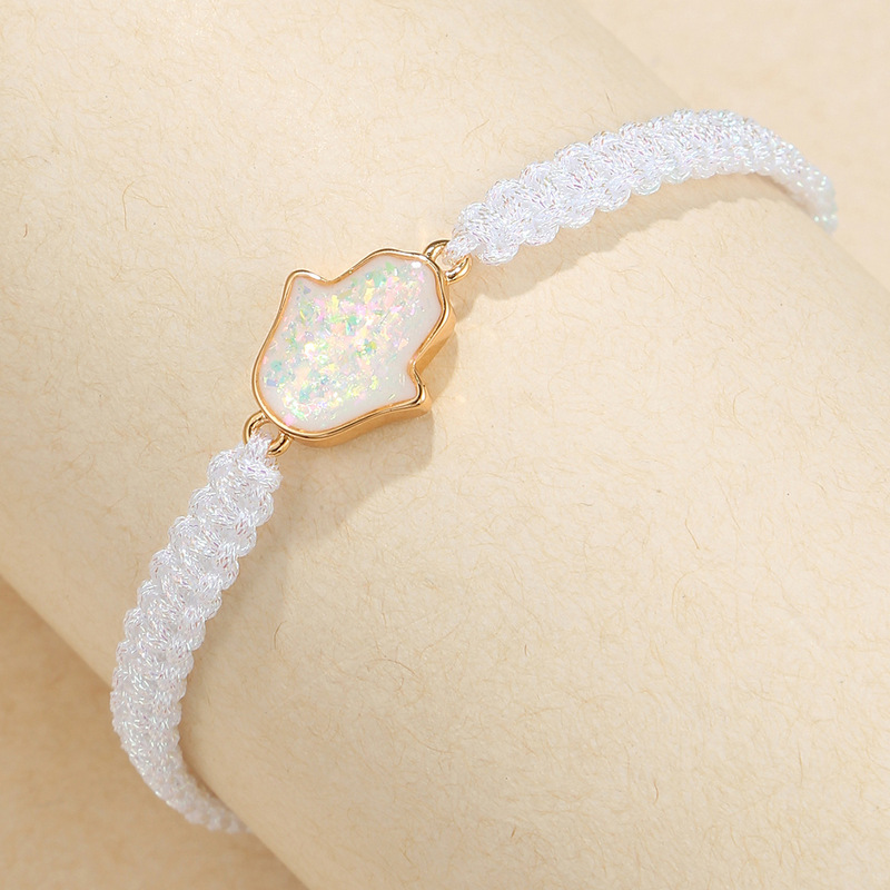 Cross-border Hot Selling Hand-woven Palm Oil Drop Colorful Lucky Bracelet Hamsa Palm Bracelet Cross-border Hot Selling Hand-woven Palm Oil Drop Colorful Lucky Bracelet Hamsa Palm Bracelet