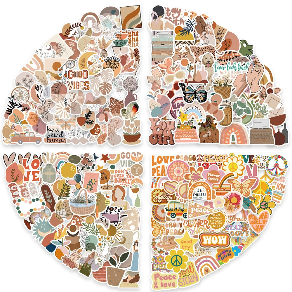 50-350 трансграничные богемные наклейки BOHO в художественном стиле ПВХ водонепроницаемый багажный шлем наклейки на чашку для воды