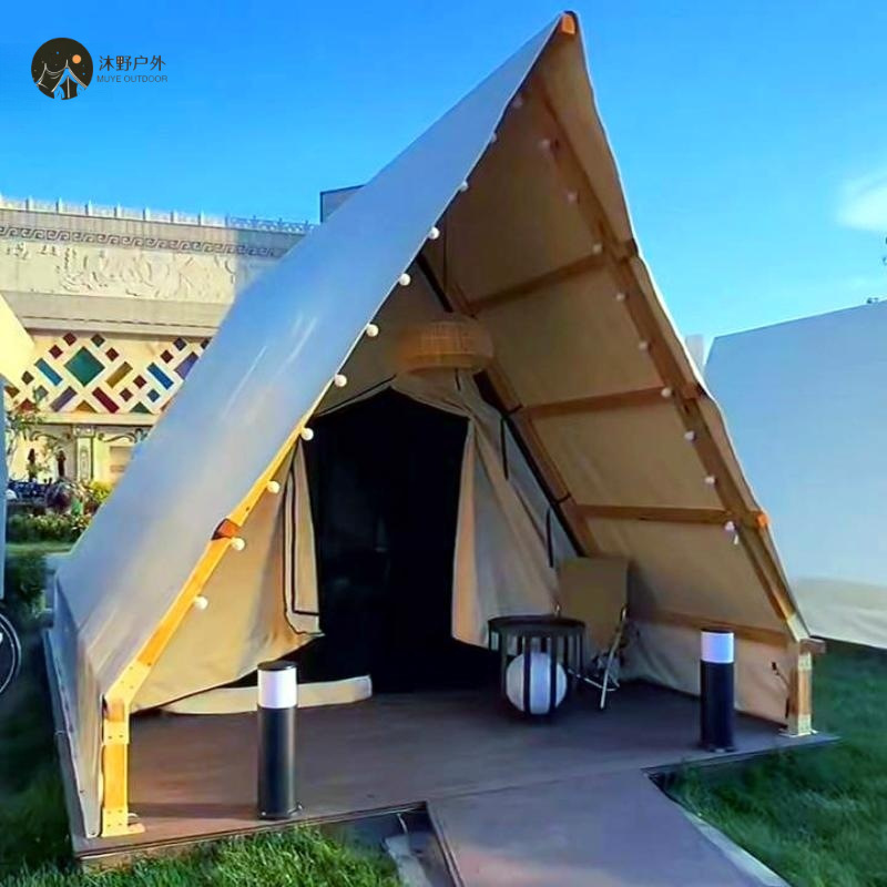 Muye al aire libre gran triángulo carpa camping B & B punto escénico camping luz tienda de lujo restaurante alojamiento hotel tienda