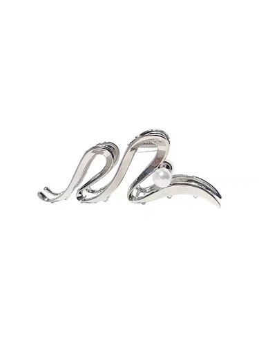  New Silver Metal Shark Clip Hairpin Women's Back Hairpin Large Grappling Clip Headwear Clip Summer
