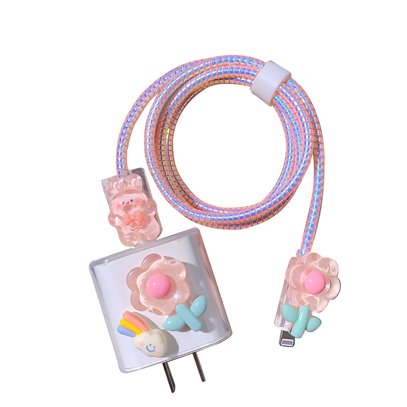 Inventario al por mayor aplicable Apple 20W cargador de cubierta de cable de datos de enrollamiento de cuerda de protección contra la rotura enrollador