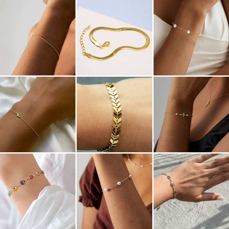 Cross-Border Exclusive Supply of Copper-Plated Real Gold Bracelets, Simple Design Bracelets for Women, Elegant and Refined, Daily Exquisite Promotional Jewelry Cross-Border Exclusive Supply of Copper-Plated Real Gold Bracelets, Simple Design Bracelets for Women, Elegant and Refined, Daily Exquisite Promotional Jewelry