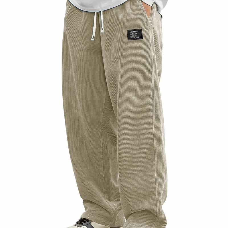 Amazon Cross-Border European Size Men's Autumn New Comfortable Long Pants Loose Logo Corduroy Fabric Casual Pants Amazon Cross-Border European Size Men's Autumn New Comfortable Long Pants Loose Logo Corduroy Fabric Casual Pants
