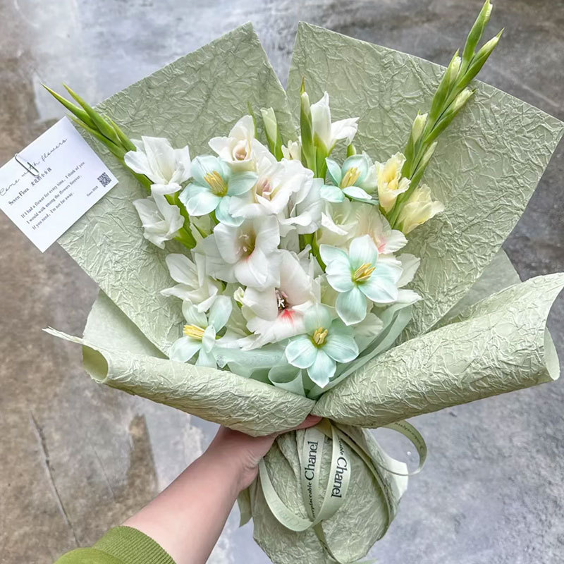 Huaxi Sensación de alta calidad Papel de textura de piedra Pliegues Papel de embalaje de flores Material floral Regalo hecho a mano Material de bricolaje