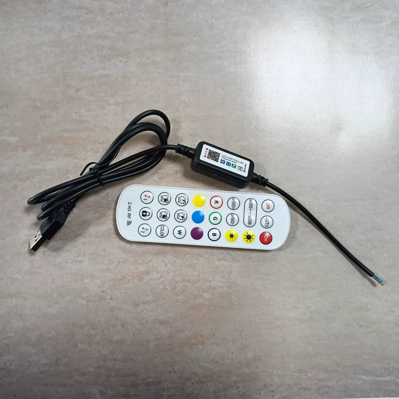 Раковина СИД ключевого регулятора РГБ 2,4 г Блуэтоотх 24 Мини небольшая черная с наружным регулятором светлого бара РГБ пшеницы