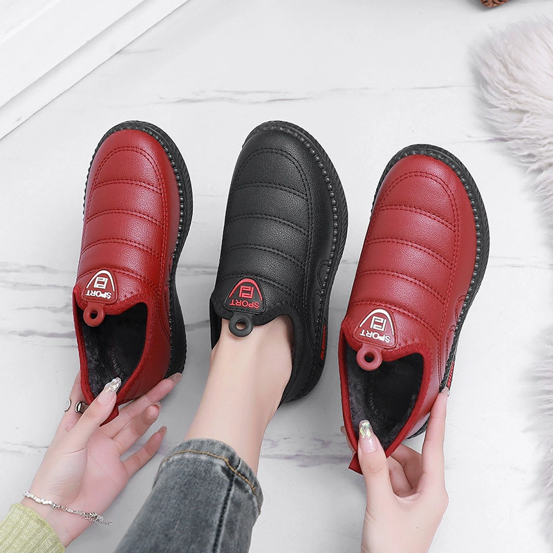 Зимняя Новая тканевая обувь Old Beijing, женские теплые Нескользящие хлопковые сапоги на плоской подошве с флисовой подкладкой, хлопковая обувь для мам