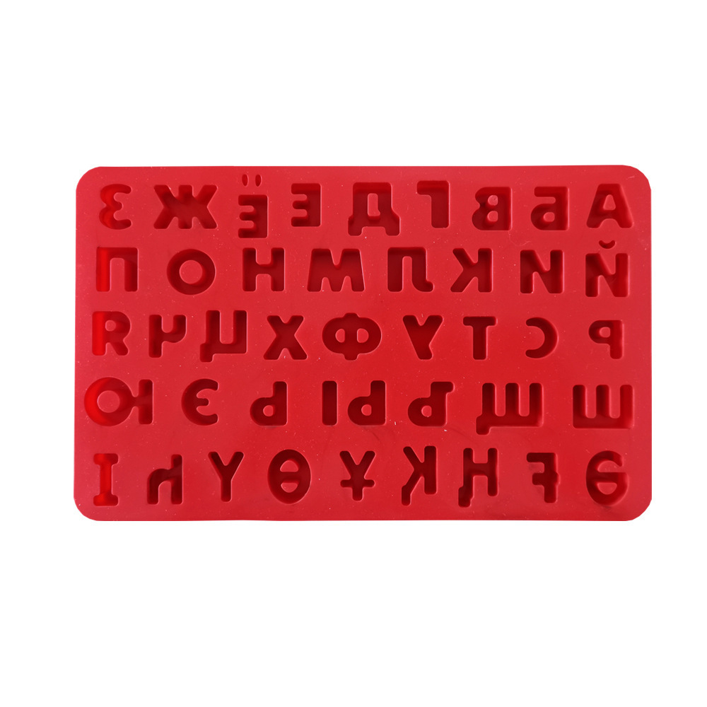 Alfabeto ruso 108 molde de silicona pastel helado pudín molde de postre jabón utensilios