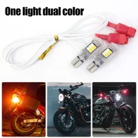 Мотоцикл подсветка T10 двухцветный поворотный фонарь T15 2835 16smd W5W задняя лампа ходовой лампы