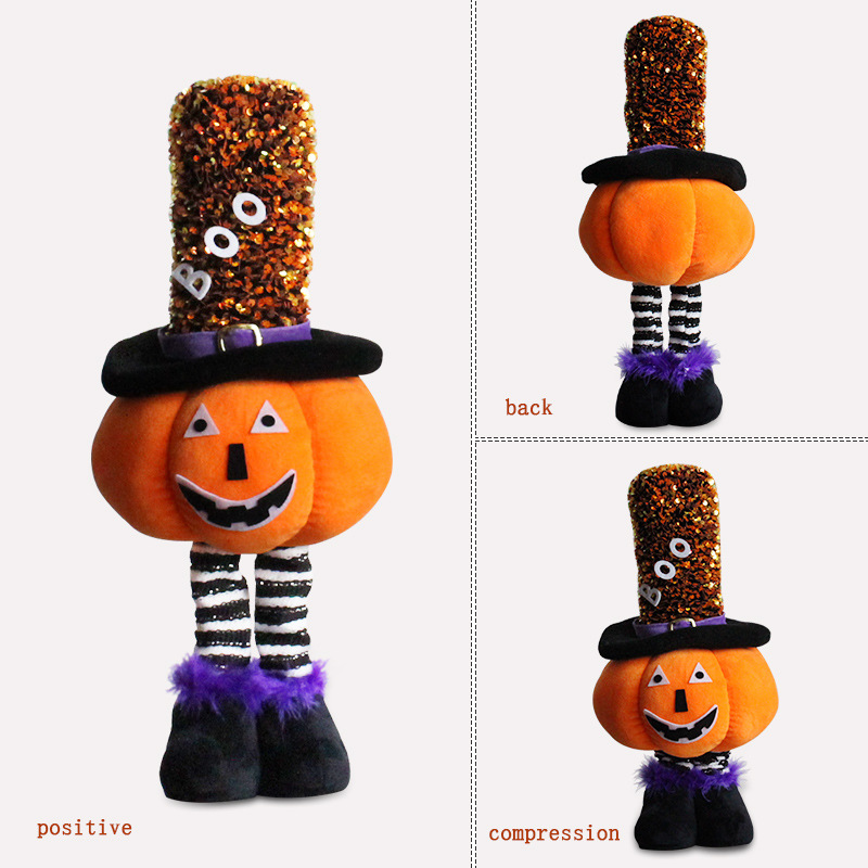 New Halloween Decorations Telescopic Pumpkin Standing Posture Doll Wholesale Nihaojewelry display picture 3