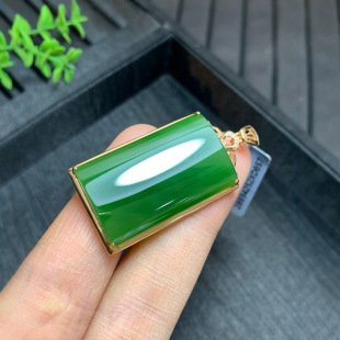 [Boutique Jasper Pendant] Bare Stone Specification: 30.3x18.2mm18K Gold Inlaid Jasper Ping An Brand Hanging